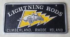VINTAGE LIGHTNING HOT RODS CUMBERLAND RI. CAR CLUB PLATE TOPPER KOEHLER FOUNDRY picture