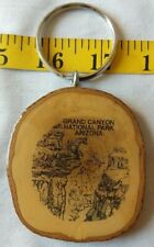 Vintage Grand Canyon National Park Arizona Glazed Wood Keychain Burro On Cliff  picture