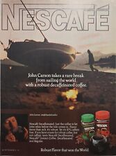 1980 Vintage Print Ad Nescafe Coffee John Carson Sailing Bold Flavor  picture