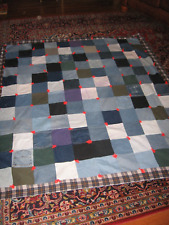 Gorgeous Handmade Jean Quilt 79x71 Used Jeans thick  blanket denim squares levis picture