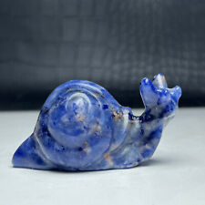 50g Natural Crystal Mineral Specimen. Sodalite. Hand-carved. Exquisite snail.WD picture