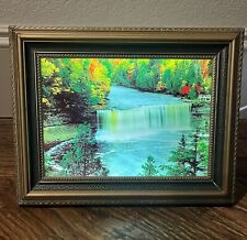 Vintage Framed Light Up Sound Motion Waterfall Picture Frame Shadow Box picture
