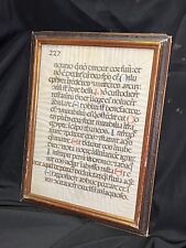 LATIN RELIGIOUS LEAF ON VELLUM 1500'S? 2-SIDED FRAMED & AUTHENTIC MAKE AN OFFER picture