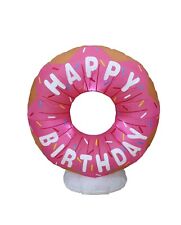 4 FOOT Inflatable Lighted Party Yard Decoration Happy Birthday Donut Sprinkles picture
