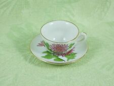vtg miniature NIKONKO IMPORT cup & saucer w/ HP chrysanthemums & labels picture