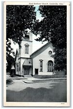 Louisville Ohio OH Postcard First Brethren Church Exterior c1940 Vintage Antique picture