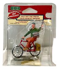 Vintage Lemax 2003 Hot Off The Press Holidays Bicycle Newspaper Boy #32704A NEW picture