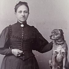 Antique CDV Photograph Lovely Women & Beloved Sweet Breed Small Dog picture