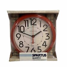 Vintage 1980’s Spartus Wall Clock Round Analog Rare Red Color USA New/Sealed picture