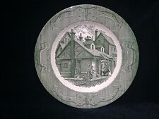 The Old Curiosity Shop Dickens Style Dinner Plate Green Transferware 1950's 10
