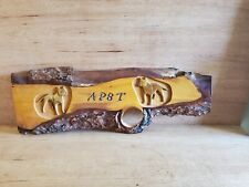 APBT American Pit Bull Terrier Sign Wood Folk Art Signed Wall Hanger Hand Carved picture