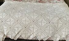 Vintage HAND MADE CROCHETED Queen Bedspread Coverlet 94”x 94” picture