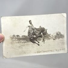 1922 MILES CITY ROUND-UP Montana Photo Postcard Lee Caldwell Flying Devil PB23 picture