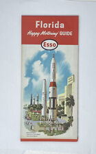 Vintage 1963 ESSO Florida Road Map – Beautiful Color Near Mint picture