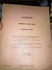 VTG United States Navy Pre-Flight School WORK BOOK Mathematics RESTRICTED 1943 picture