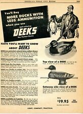 1955 Print Ad of Deeks Rubber Duck Self-Inflating Hunting Decoys picture