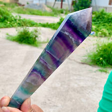 326G Top grade natural rainbow fluorite scepter treatment sample picture
