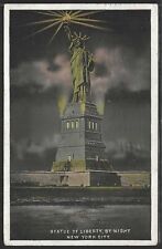 Statue of Liberty, By Night, New York City, Early Postcard, Used in 1921 picture