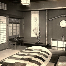 c.1950 Higuchi Hotel Bedroom Bed Interior View Atami Izu Shizuoka Japan RPPC picture