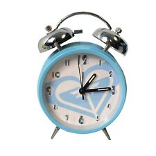 Roxy Quicksilver Baby Blue Windup Dual Bell Analog Alarm Clock Works picture