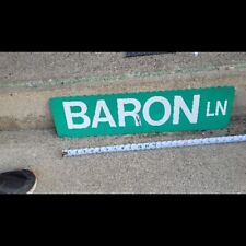 Baron Lane Metal Street Sign Green 6