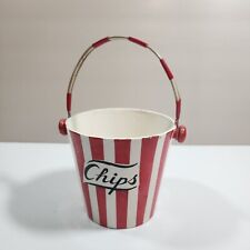 Vintage Shafford By Yona Country Club Chip Bucket Red and White Stripe Circus picture