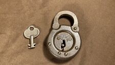 Antique Slaymaker Padlock Lock with Working Key Gate Shed Barn Hasp Lock picture