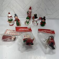 Vintage Wooden Peg Christmas Ornaments Set Of 10 - Some still new in bags picture