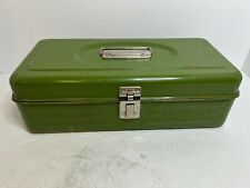 Vintage Union Steel Green Metal Tool / Utility / Fishing tackle Box picture