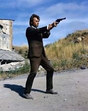 Clint Eastwood iconic pose aiming hand gun from 1970 Dirty Harry 8x10 real photo picture