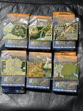 The Lord of the Rings Middle Earth Map Enamel Pin COMPLETE SET of 6 picture
