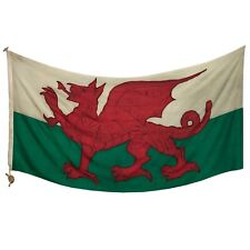 Rare XL Vintage Wales Flag Wool Cloth UK United Kingdom Nautical Welsh Dragon picture