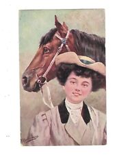 SD1565  ARTIST SIGNED VICTORIAN LADY WITH HER HORSE BY GERSTENHAUER COL PRINTED picture