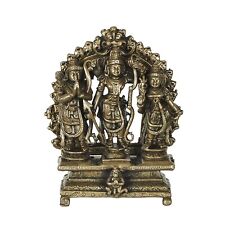 Copper Handmade Ram Darbar Sita Lakshman Hanuman Idol Handicraft Statue Murti picture