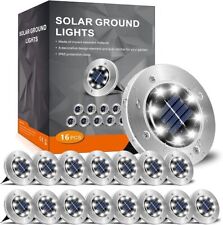 Solar Ground Lights,16 Packs 8 LED Garden Solar Powered Disk Lights Waterproof  picture