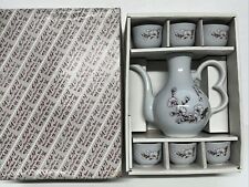 Vintage Hand Painted Tea Set Cherry Blossom Teapot Teacups 8 pc Original Box picture