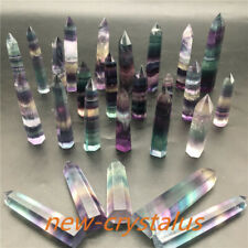 10pcs Natural mini Fluorite Obelisk Quartz Wand Crystal Point Reiki Healing picture