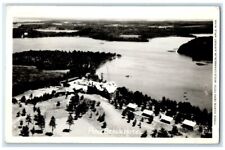 1933 Pine Beach Hotel Aerial Lake View Brainerd MN RPPC Photo Posted Postcard picture