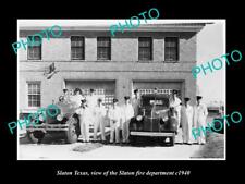 OLD 8x6 HISTORIC PHOTO OF SLATON TEXAS VIEW OF THE FIRE DEPARTMENT c1940 picture