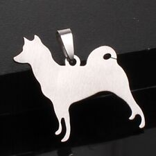 BRAND NEW Stainless Steel Japanese American Akita Inu Ken Dog Pendant Necklace picture