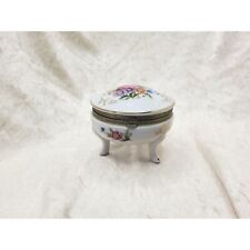 vintage napcoware japan porcelain floral footed trinket/jewelry box picture