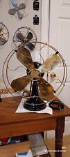 Antique Vintage  Robbins  Myers R&M Brass Oscillating Electric Fan Collectible picture