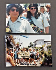 2 Cir 80s Crossdresser Men Dress Drag Parade Vintage Snapshot Photo Gay Interest picture