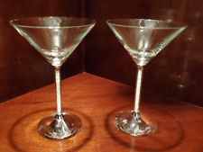OLEG CASSINI CRYSTAL MARTINI GLASSES WITH FILLED STEMS CRYSTALS- SET OF (2)- IOB picture