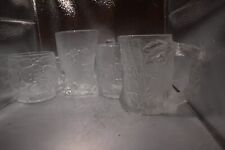 McDonald's Flintstone's ROCDONALD'S Glass Mugs 1993 Lot of 4 Complete Set picture