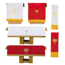 3 Piece Reversible Latin Cross Parament Set Red and White Color Church Supplies picture