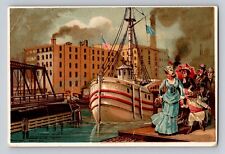 James Kirk Family Soap Chicago Harbor Docks Ship People P580 picture