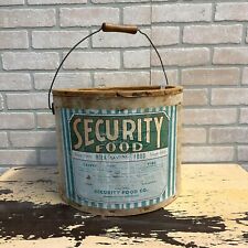 Vintage 1930s Security Food Co. Milk Dairy Cow Food Advertising Pail Minneapolis picture