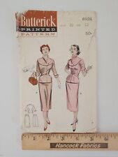 Vintage 1950's Butterick 6924 Misses' Two-Piece Dress Pattern Size 12 Bust 30 picture
