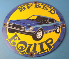 VINTAGE MOON EYES SPEED EQUIP PORCELAIN GAS SERVICE FORD MUSTANG SIGN picture